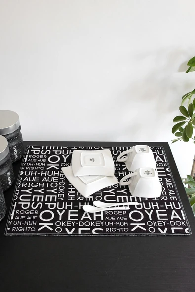 Baskılı Bulaşık Kurutma Matı 46x36 Cm Kurulama Bezi Örtüsü Mf-064 ürün görseli 1