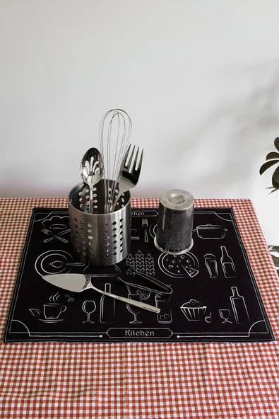 Baskılı Bulaşık Kurutma Matı 46x36 Cm Kurulama Bezi Örtüsü Mf-060 ürün görseli 1