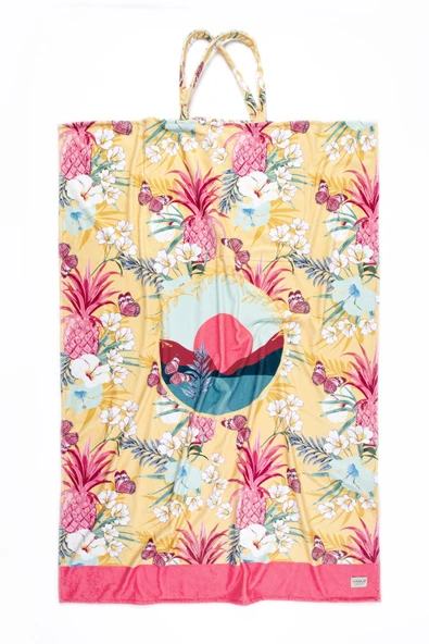 Plaj Çantalı Plaj Havlusu 100x150 Cm Tropikal ürün görseli 1