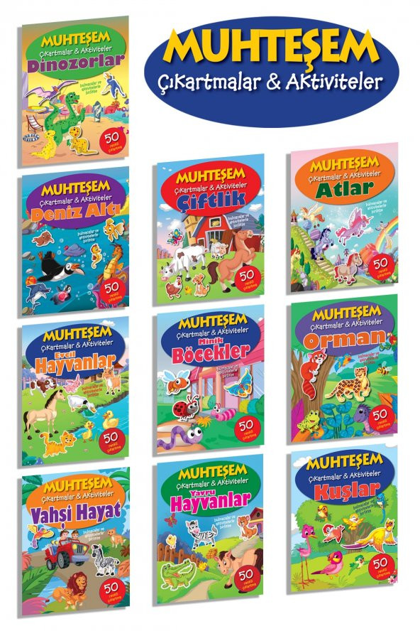 Hayvan Temalı Muhteşem Çıkartmalar - 10 Kitap ürün görseli 1