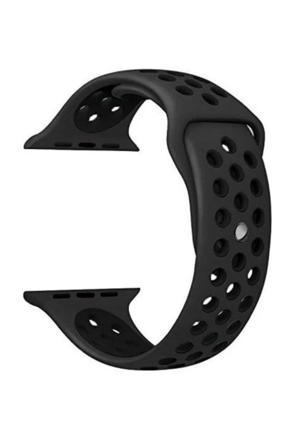 Watch Seri 1 2 3 38 Uyumlu mm Için Siyah Small Beden Delikli Silikon Kordon ürün görseli 1