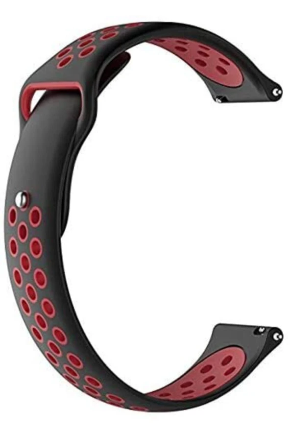 Fossil Watch Gen 6 Için Delikli Spor Kordon Siyah Kırmızı ürün görseli 1
