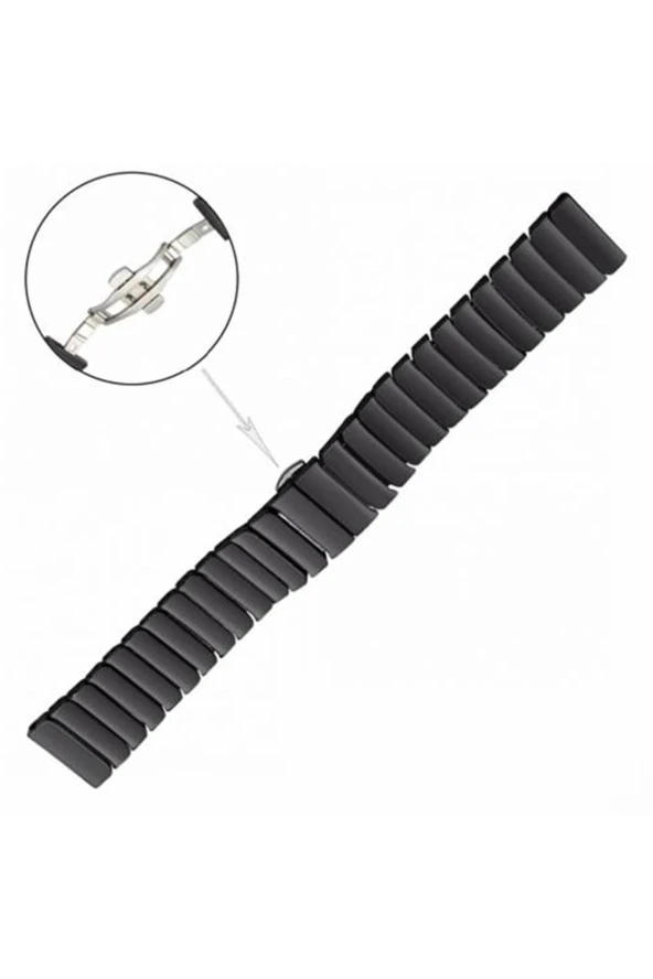 Fossil Watch Gen 6 Için Uyumlu Baklalı Metal Kordon Siyah ürün görseli 1