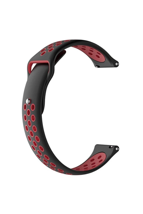 Samsung Galaxy Watch 4 Classic 42 Mm R880 Için Delikli Spor Kordon Siyah Kırmızı ürün görseli 1
