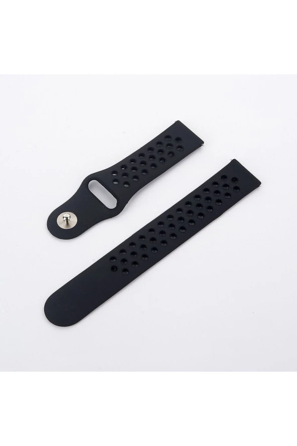Samsung Galaxy Watch 4 40 Mm R860 Için Delikli Spor Kordon Füme Siyah ürün görseli 1