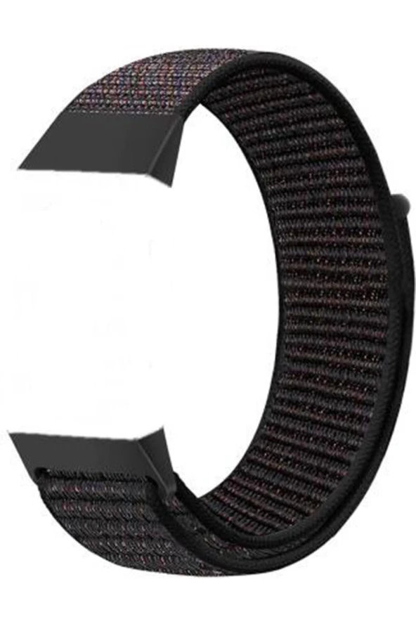 Fitbit Charge 4 Için Uyumlu Dokuma Kordon Siyah Kırmızı Noktalı ürün görseli 1