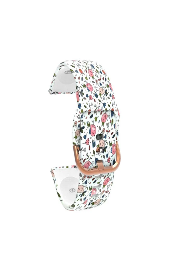 Garmin Vivoactive 4 Uyumlu Desenli Silikon Kordon Pembe Kuş ürün görseli 1