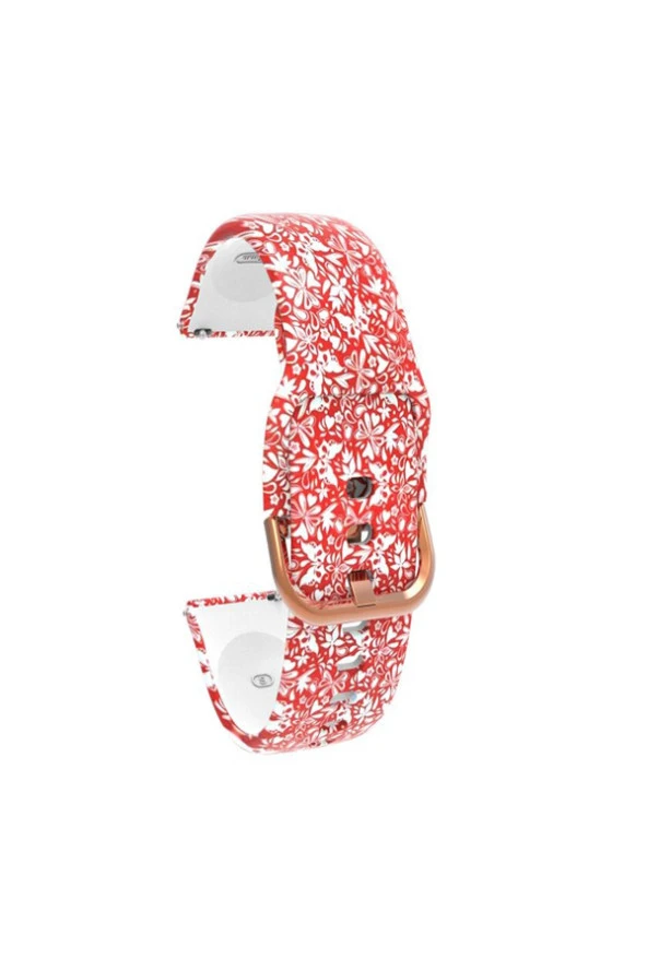 Honor Watch Gs Pro Uyumlu Desenli Silikon Kordon Kırmızı Kelebek ürün görseli 1