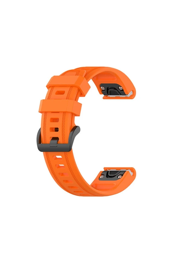 Garmin Fenix 5s - 5s Plus Için Quick Fit Özellikli Silikon Kordon Kayış Turuncu ürün görseli 1