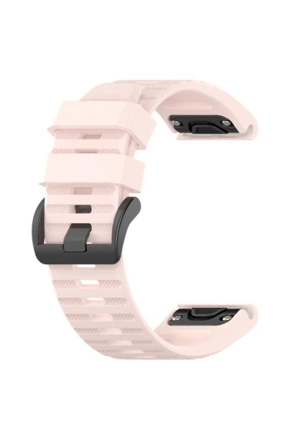 Garmin Fenix 3 - 3 Hr Uyumlu Quick Fit Özellikli Silikon Kordon Kayış Açık Pembe ürün görseli 1