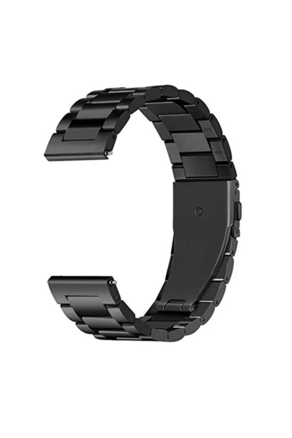 Garmin Venu 2 Uyumlu Metal Tokalı Dişli Kordon Siyah ürün görseli 1