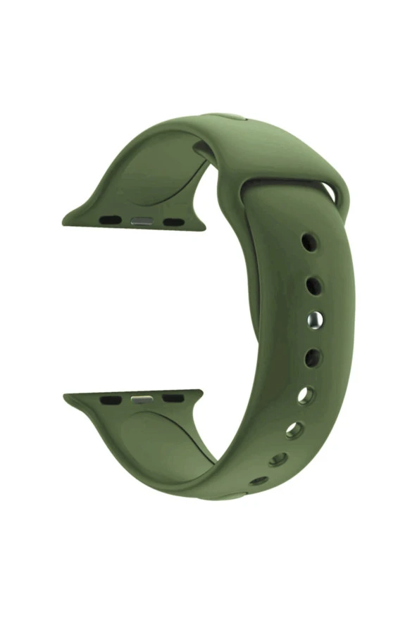 Apple Watch Seri 4 5 6 Için 40 Mm Uyumlu Small Beden(s/m Size) Silikon Kordon Asker Yeşili ürün görseli 1