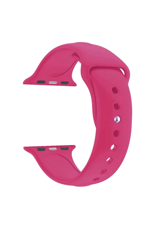 Apple Watch Seri 1 2 3 Için 42 Mm Small Beden(s/m Size) Silikon Kordon(54 Renk) Koyu Pembe ürün görseli 1