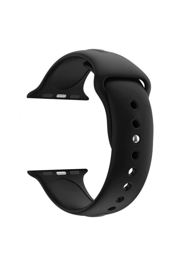 Apple Watch Seri 4 5 6 Için 44 Mm Small Beden(s/m Size) Silikon Kordon(54 Renk) Siyah ürün görseli 1