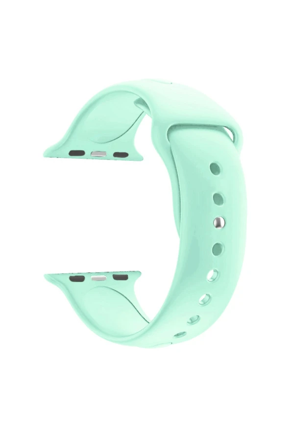 Apple Watch Seri 1 2 3 Için 38 Mm Small Beden(s/m Size) Silikon Kordon(54 Renk) Su Yeşili ürün görseli 1