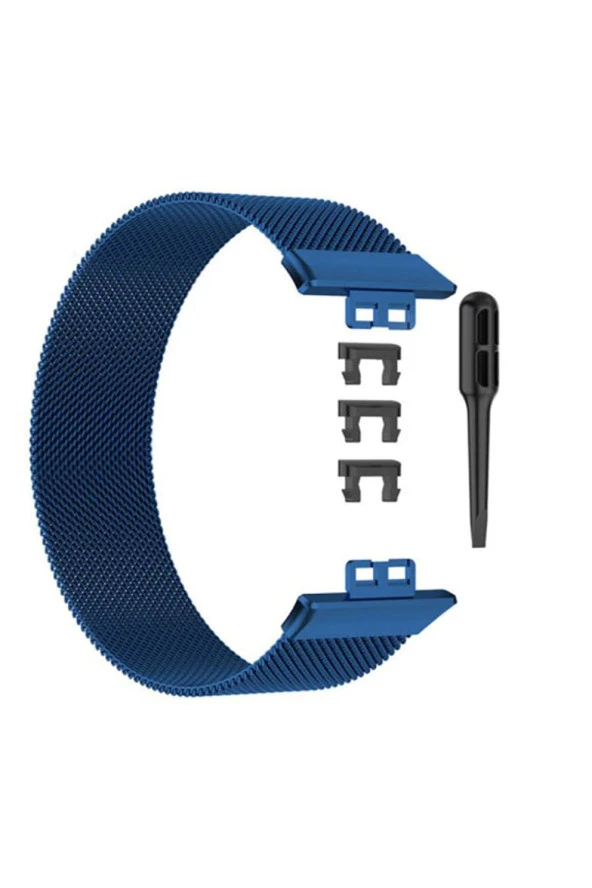 Huawei Watch Fit Için Metal Mıknatıslı Milanese Kordon Lacivert ürün görseli 1