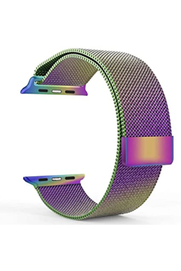Apple Watch  Uyumlu Seri 1 2 3 42 Mm Için Metal Milanese Kordon Gökkuşağı ürün görseli 1