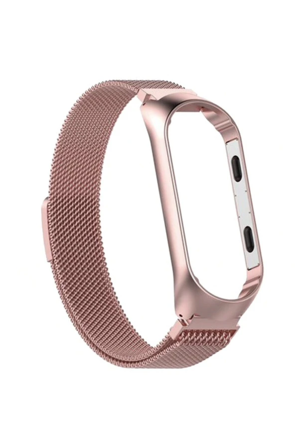 Mi Band 4 - Mi Band 3 Için Mıknatıslı Metal Kordon Rose ürün görseli 1