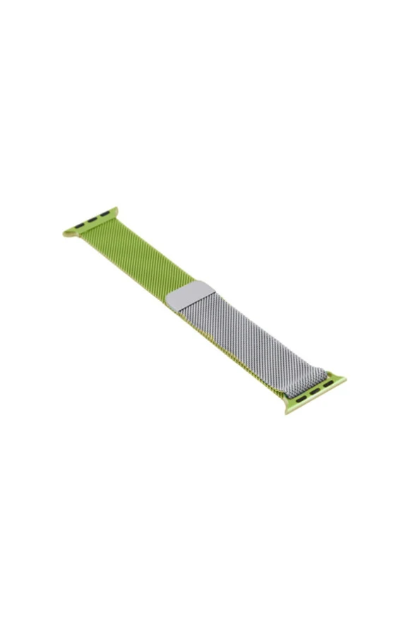 Apple Watch Seri 4 5 6 44 Mm Için Iki Renkli Metal Milanese Kordon Gümüş-yeşil (SİLVER-GREEN) ürün görseli 1
