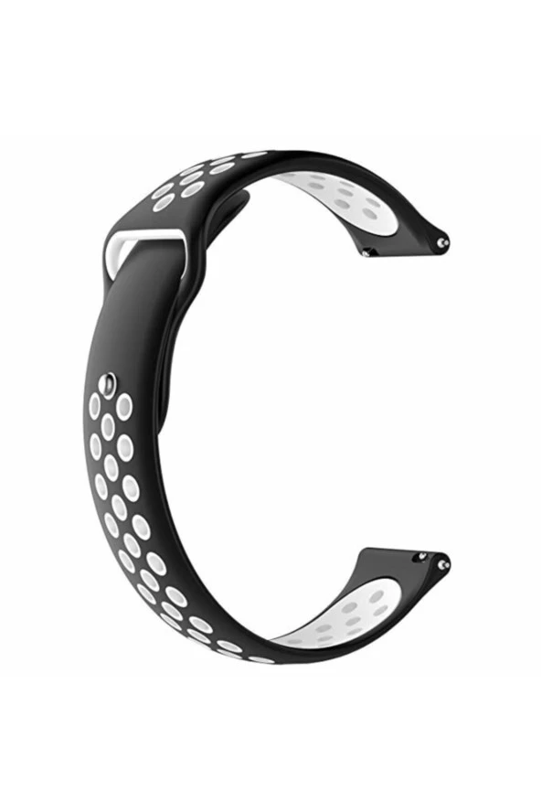 Garmin 245-245 Music Için Delikli Silikon Kordon Kayış Siyah Beyaz ürün görseli 1