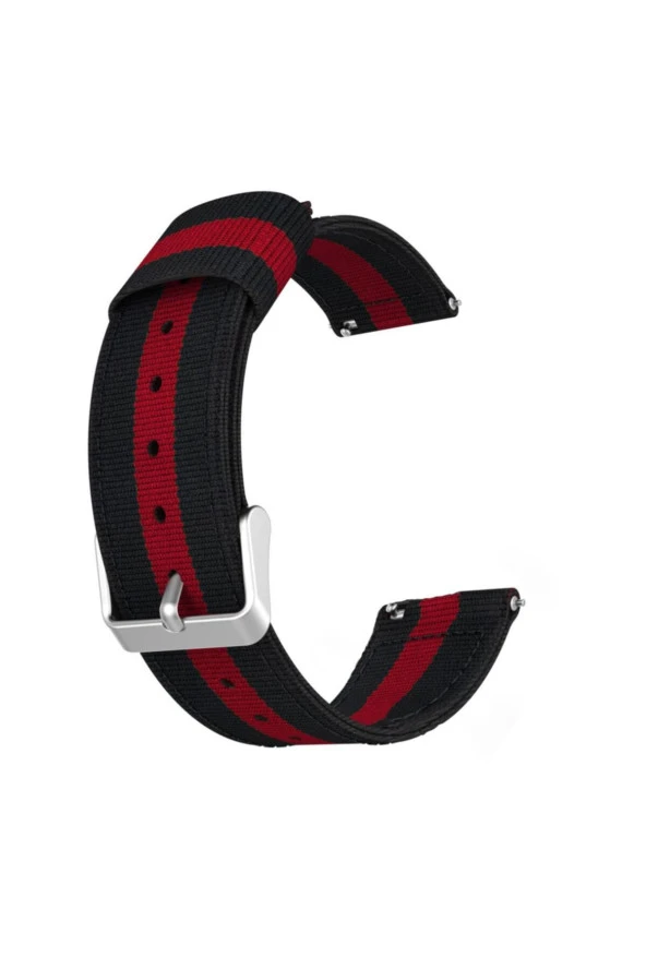Siyah Kırmızı Garmin Vivomove Style Luxe Uyumlu Pantheon Şeritli Kordon ürün görseli 1