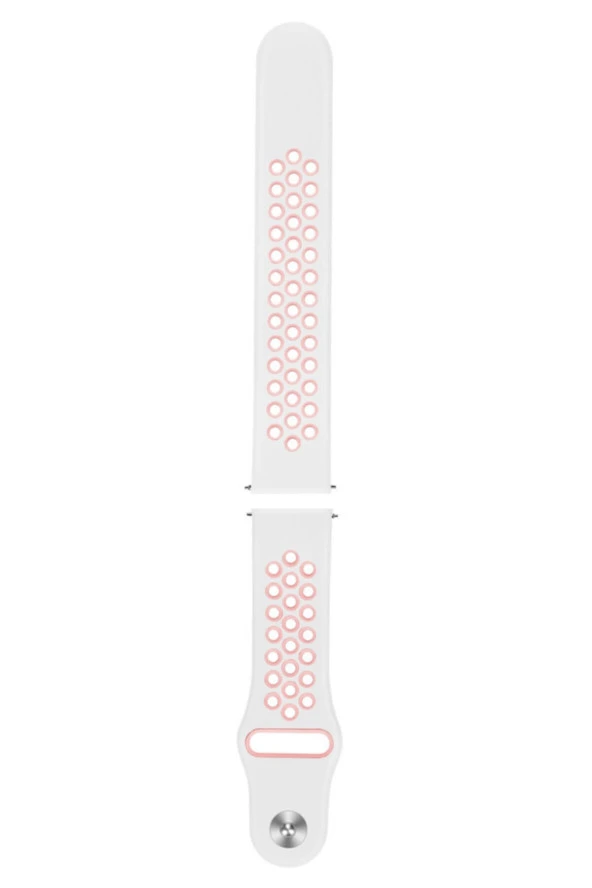 Honor Magicwatch 2 46 Mm Için Delikli Silikon Kordon Kayış Beyaz Pembe ürün görseli 1