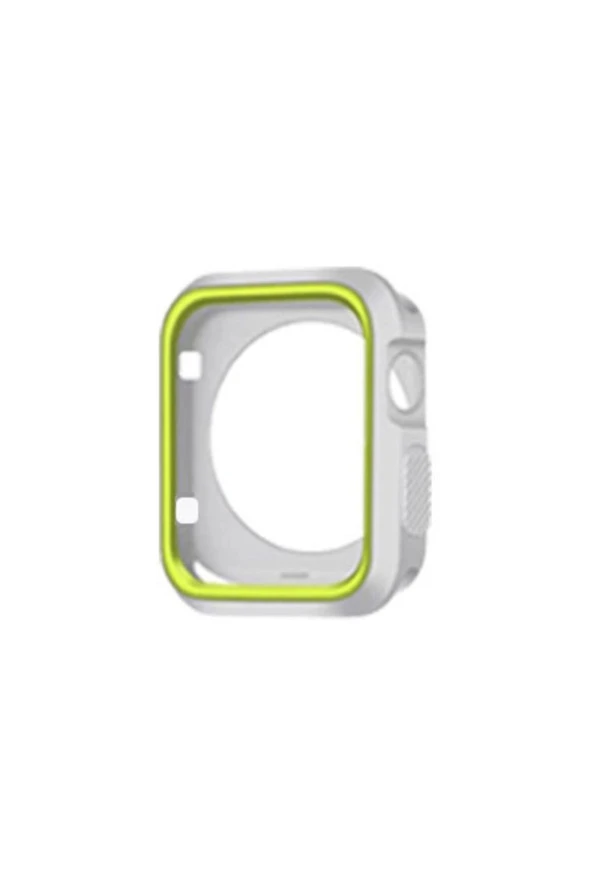 Apple Watch Seri 1 2 3 Için 42 Mm Gri Sarı Iki Renkli Silikon Tpu Kılıf ürün görseli 1