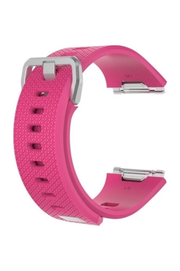 Fitbit Ionic Uyumlu Small Beden(s Sıze) Silikon Kordon Kayış Pembe ürün görseli 1