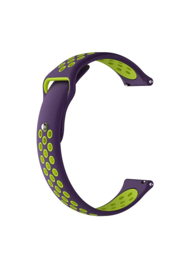 Galaxy Active 2 40 Mm(Sm-r830) Için Delikli Spor Silikon Kordon Mor Yeşil ürün görseli 1