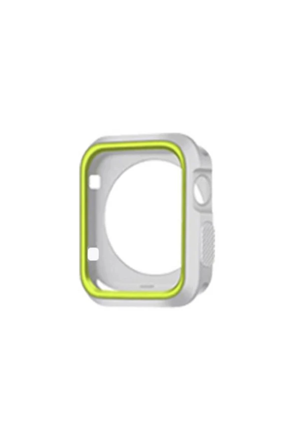 Apple Watch Seri 1 2 3 Için 38 Mm Gri Sarı Iki Renkli Silikon Tpu Kılıf ürün görseli 1