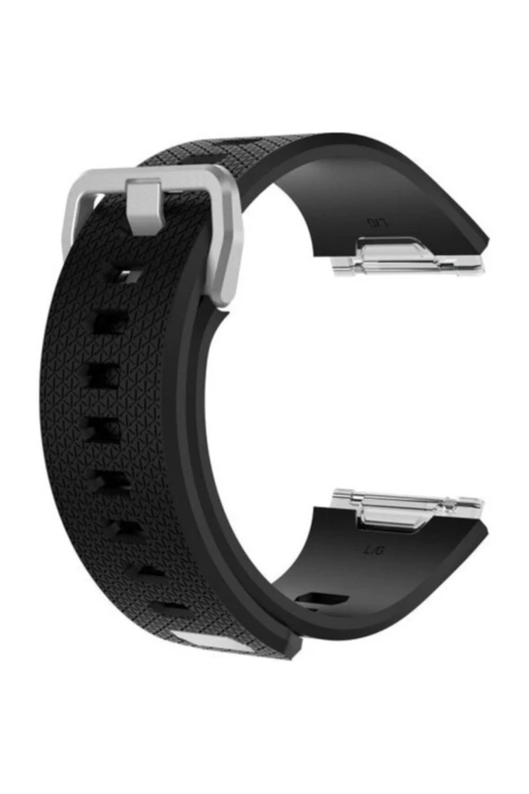 Fitbit Ionic Uyumlu Small Beden(s Sıze) Silikon Kordon Kayış Siyah ürün görseli 1