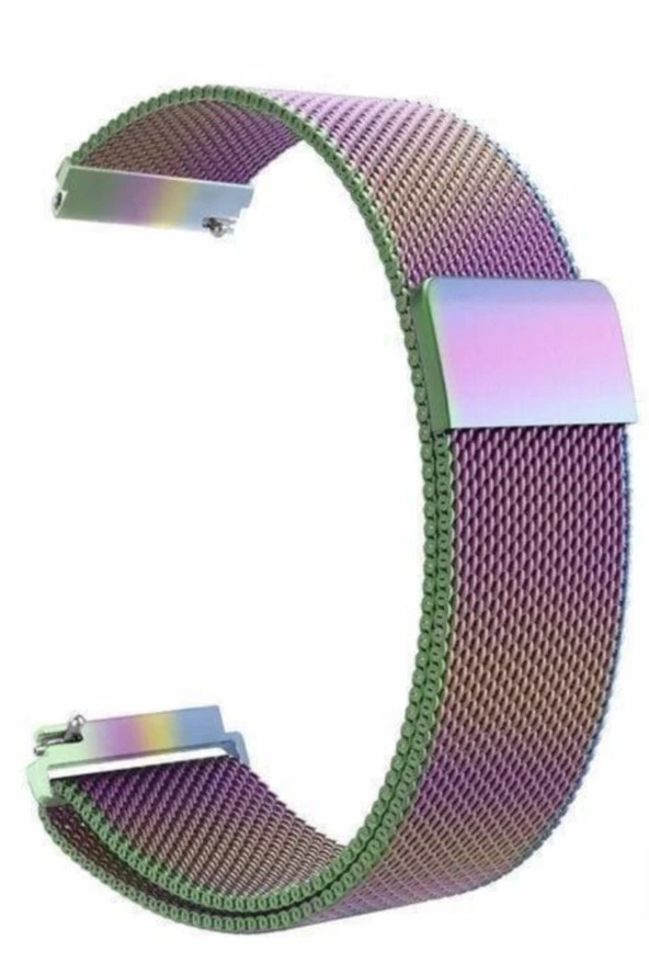 Galaxy Watch 42 Mm(Sm-r810) Uyumlu Metal Mıknatıslı Milanese Kordon - Gökkuşağı ürün görseli 1