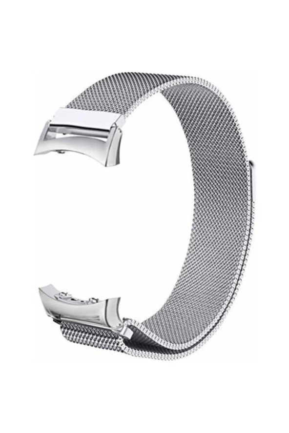 Samsung Gear Fit 2 R360-r365 Large Beden(L SIZE) Metal Manyetik Milanese Kordon Gümüş ürün görseli 1