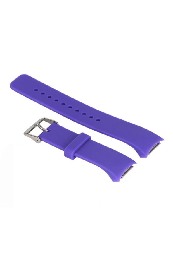 Samsung Gear Fit 2 R360 Için Adaptörlü Silikon Kordon Mor ürün görseli 1