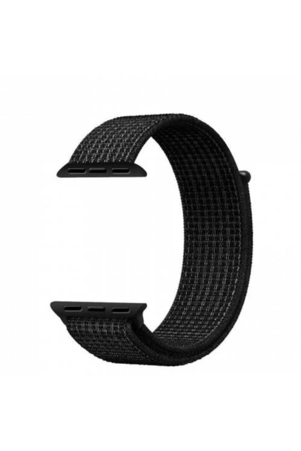 Apple Watch Seri 1 2 3 Için 38 Mm Dokuma Kordon Siyah Beyaz ürün görseli 1