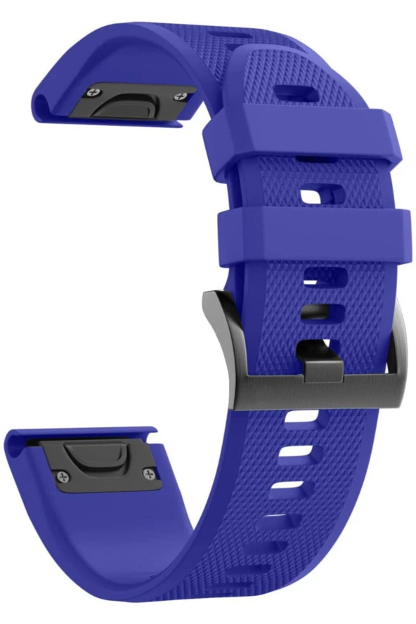 Fenix 6x Pro\solar Için Quick Fit Özellikli Silikon Kordon Royal Mavi ürün görseli 1