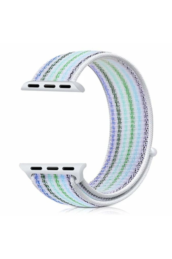 Apple Watch Seri 4 Için 44 Mm Dokuma Kordon Mavi Gökkuşağı ürün görseli 1