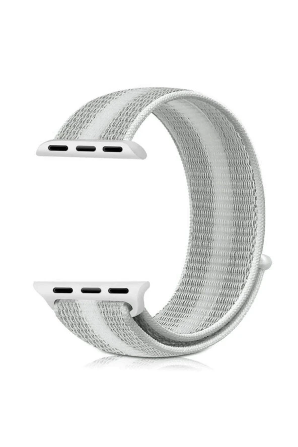 Apple Watch Seri 4 Için 40 Mm Dokuma Kordon Beyaz Çizgili ürün görseli 1