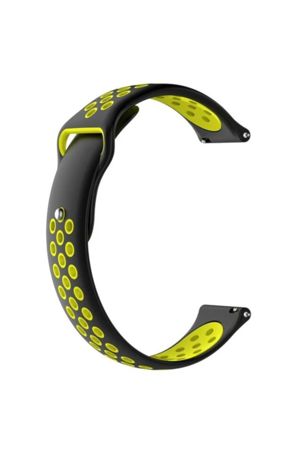Samsung Galaxy Watch 3 41 Mm(Sm-r850) Için Delikli Silikon Kordon Siyah Sarı ürün görseli 1