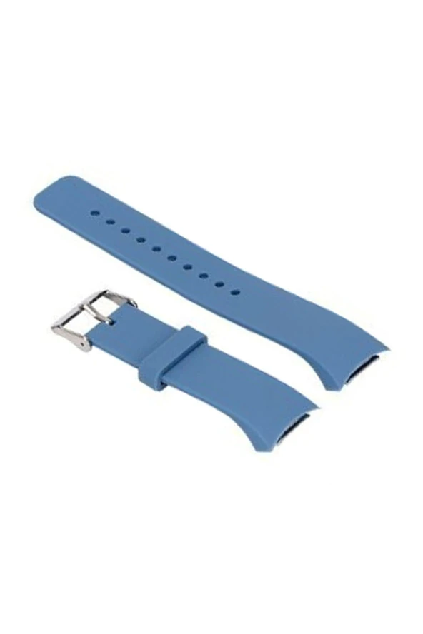 Samsung Gear S2 Sport (r720) Uyumlu Large Beden(l Sıze) Adaptörlü Silikon Kordon Açık Mavi ürün görseli 1