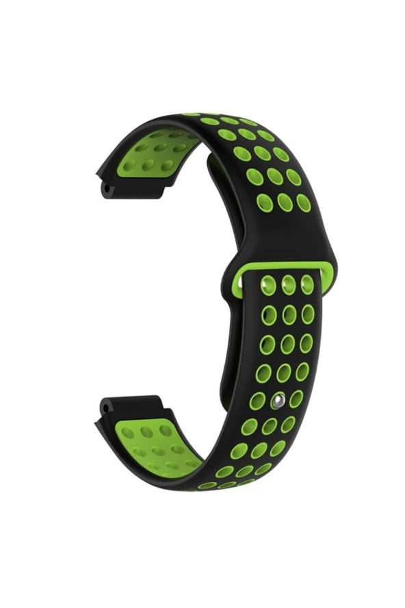 Garmin Forerunner 230 Için Delikli Silikon Kordon Siyah Yeşil ürün görseli 1