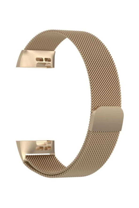 Fitbit Charge 3 Için Metal Mıknatıslı Milanese Kordon Vintage Gold ürün görseli 1