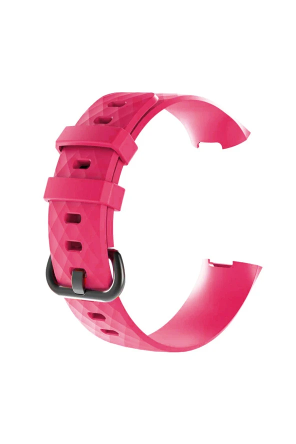 Fitbit Charge 4 Uyumlu Small Beden(s Sıze) Silikon Kordon Pembe ürün görseli 1