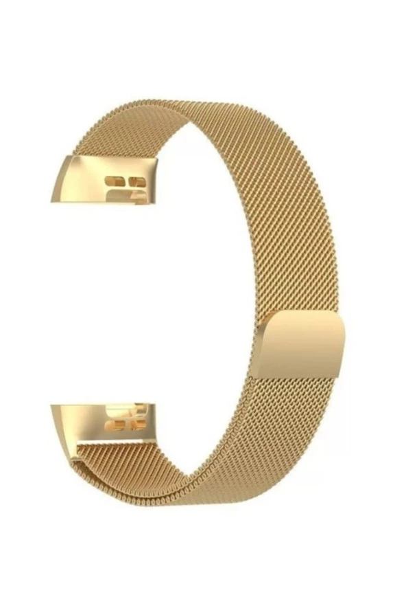 Fitbit Charge 3 Uyumlu Milanese Mıknatıslı Kordon Gold ürün görseli 1