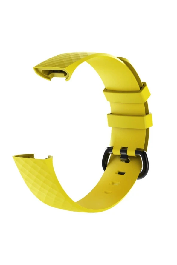 Fitbit Charge 4 Uyumlu Small Beden(s Sıze) Silikon Kordon Sarı - Resim 2