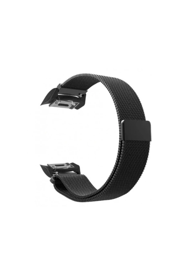 Samsung Gear S2 R720 Sport Için Adaptörlü Metal Milanese Kordon Siyah ürün görseli 1