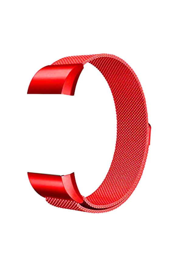 Fitbit Charge 2 Için Metal Mıknatıslı Milanese Kordon Kırmızı ürün görseli 1
