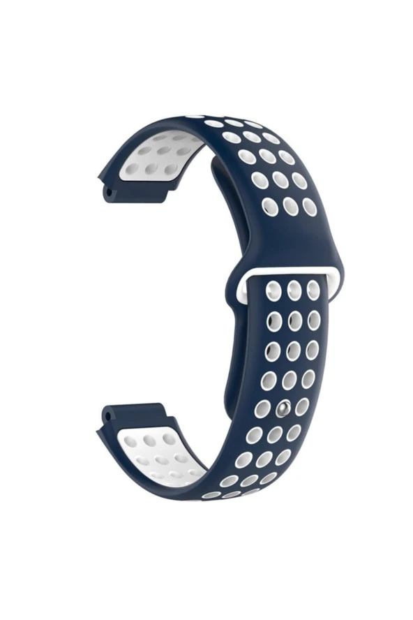Garmin Forerunner 230 Için Delikli Silikon Kordon Lacivert Beyaz ürün görseli 1