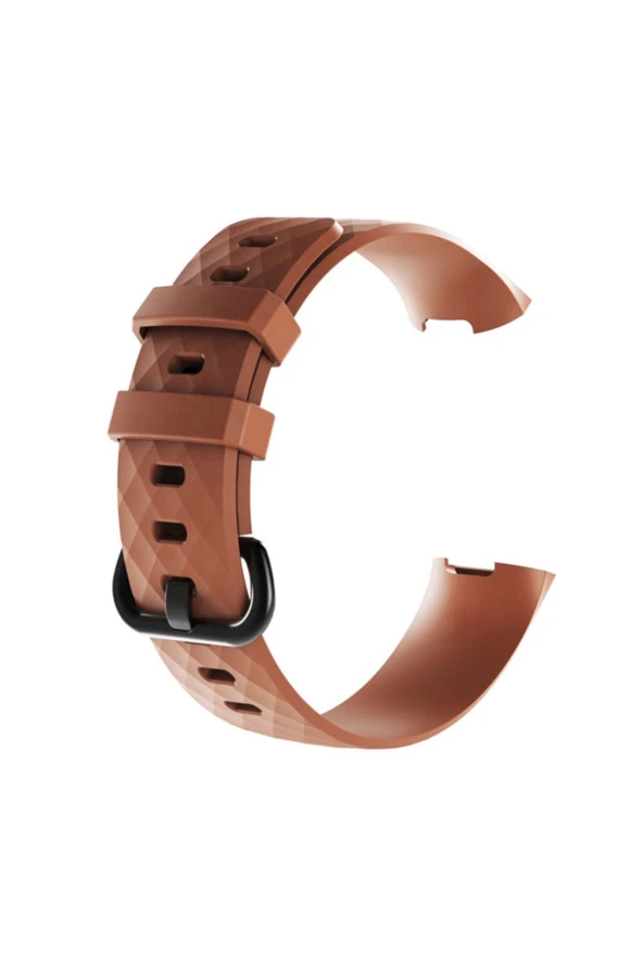 Fitbit Charge 4 Uyumlu Small Beden(s Sıze) Silikon Kordon Kahverengi ürün görseli 1