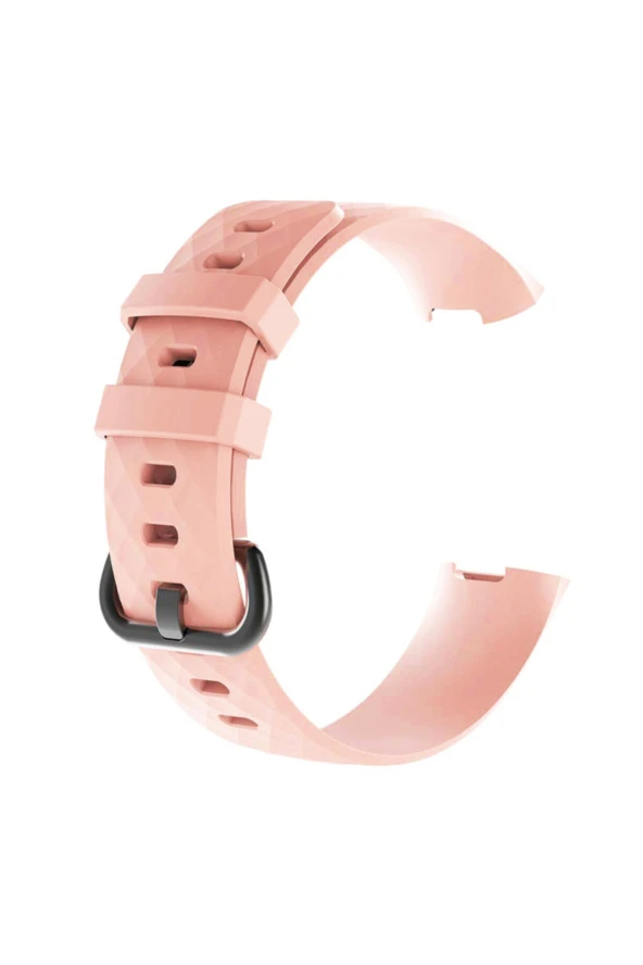 Fitbit Charge 4 Uyumlu Large Beden(l Sıze) Silikon Kordon Somon ürün görseli 1